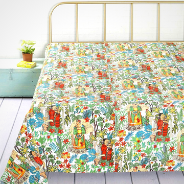 Kantha Quilt Set - Frida Kahlo for your bedroom with pillow sham (s)