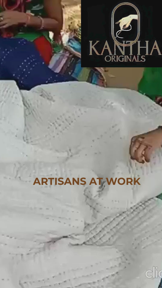 Kantha Blanket Bed Cover Flower